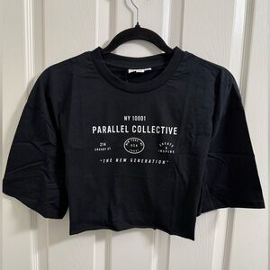 Topshop Black Tee with White Print